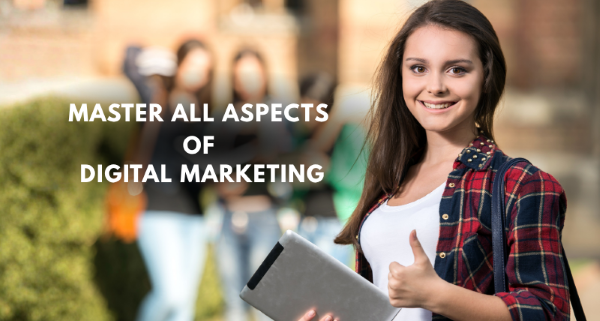 Students learning digital marketing